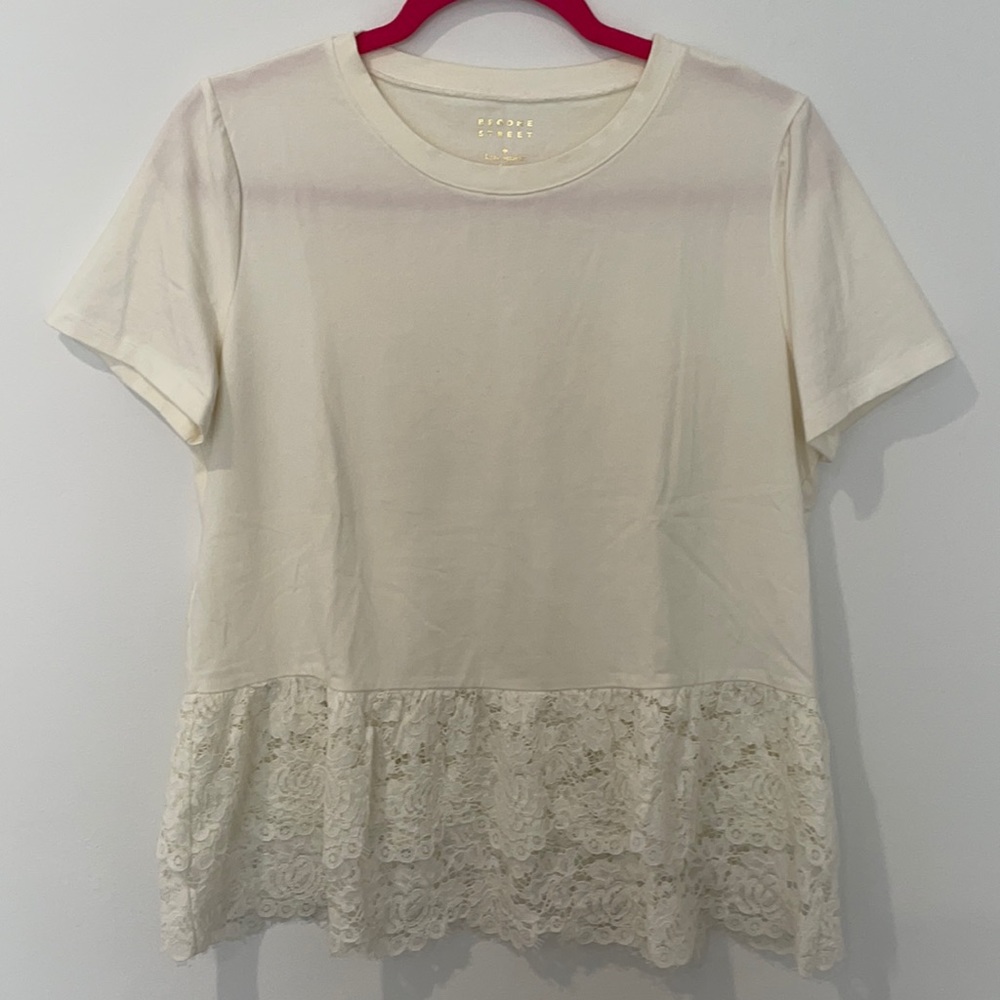 EUC Kate Spade lace trim t shirt